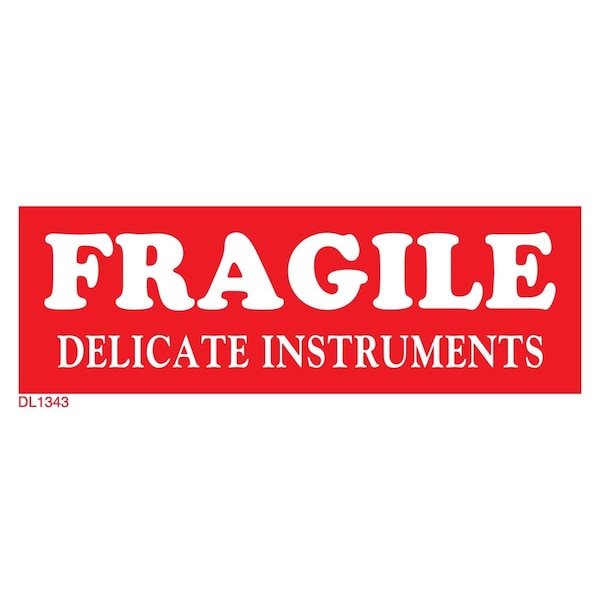 Decker Tape Products Label, DL1343, FRAGILE DELICATE INSTRUMENTS, 11/2